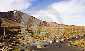 Visitors in Teide volcano