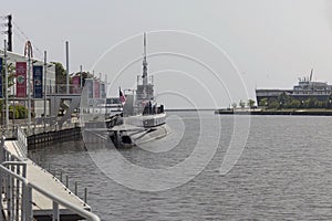 Visitors on a tour of the submarine.