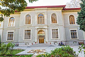 Visitors visiting historic building of Royal costume museum in Sa`dabad palace Complex, built by the Qajar and Pahlavi monarchs