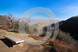 vista with bench overlooking Cuyamaca Mountains in Julian California photo