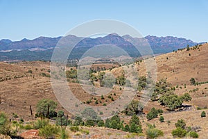 Vista of the Flinders Ranges and Wilpena Pound as seen from the Hucks lookout