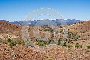 Vista of the Flinders Ranges and Wilpena Pound as seen from the Hucks lookout