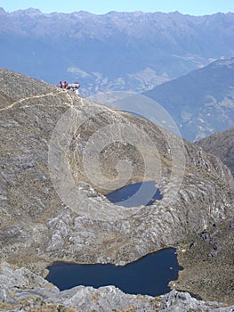 Vista general de la estacion Loma Redonda y la Laguna de Los Anteojos. Merida, Venezuela photo