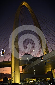 The Arch of Innovation and its lights at night photo