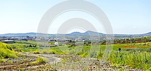 Vista lejana de la ciudad de MÃÂ©rida, Extremadura, EspaÃÂ±a photo