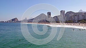 Vista panoramica da praia do Leme no Rio de janeiro Brasil