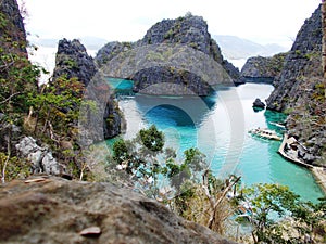 vista panoramica della baia di Bacuit, Filippine
