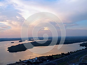 Chegando em Porto Alegre, vista para o GuaÃÂ­ba photo