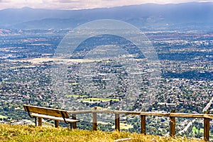 Vista point overlooking San Jose, the heart of Silicon Valley; south San Francisco bay area, California