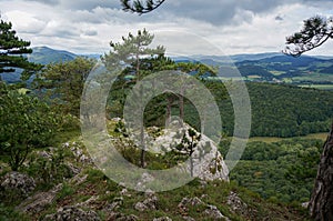 Vista Point: Scenic mountainview mount Peilstein in Austria. Dramatic cloud scenery.