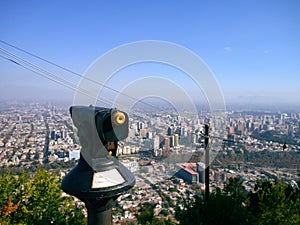 Vista of Santiago Chile with coin operated viewer