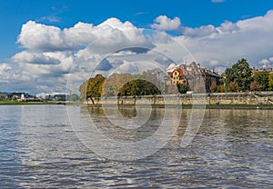 The Vistula river in Krakow, Poland