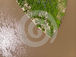 Vistula river near Kepa Kielpinska village, aerial view