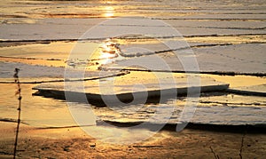 Vistula river in Poland - sunset.