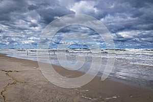 Vistula Spit beach, Baltic Sea in Poland