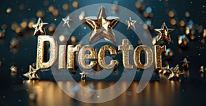 Visual accent: original banner with the text director on the background, expressing a unique style and image, helping to