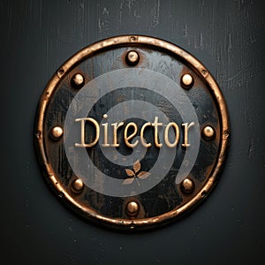 Visual accent: original banner with the text director on the background, expressing a unique style and image, helping to