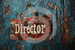 Visual accent: original banner with the text director on the background, expressing a unique style and image, helping to