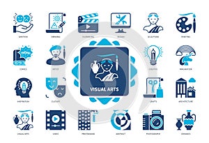 Visual Arts solid icon set