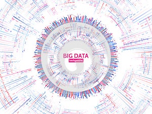 Visual data stream information. Abstract data conection structure. Futuristic information complexity.