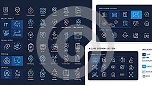 Visual Design System with Icons and UI Elements