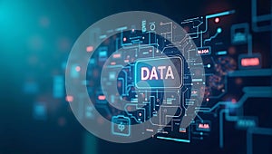 A visual display of big data using infographic elements, symbolizing the processing and analysis of large datasets in information
