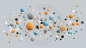 Visual Representation of Interconnected Spheres and Nodes in Vibrant Colors Illustrating Complex Data Relationships