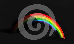 Visual effect of the appearance of a rainbow on