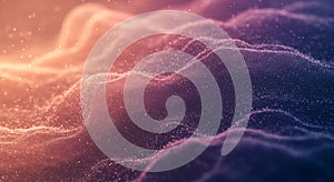 Abstract data wave flowing in purple and orange