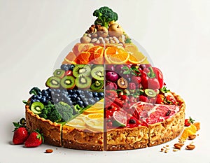 Visual Food Pyramid Pie Chart Illustration