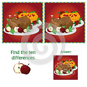 Visual Game for children. Task - find 10 differences