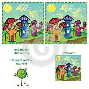 Visual Game - find 10 differences with answer