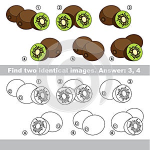 Visual game. Find hidden couple of Kiwifruits.