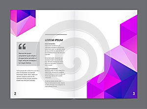 Visual identity with letter logo elements polygonal style Letterhead and geometric triangular design style brochure cover template