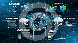 Interconnected Technology Concepts Global Network