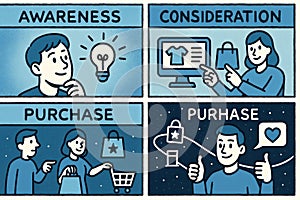 A Visual Journey Through the Consumer Decision-Making Process: From Awareness to Purchase