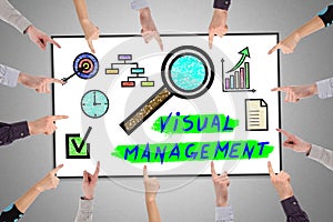 Visual management concept on a whiteboard