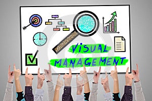 Visual management concept on a whiteboard