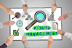 Visual management concept on a whiteboard