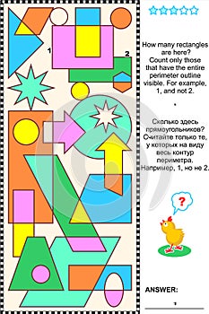 Visual math puzzle - count rectangles