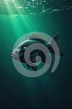 Visual Metaphor for a Driving Bassline An abstract, dynamic visualization representing a powerful, driving