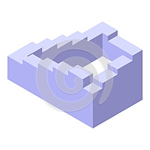 Visual perception stairs icon isometric vector. Illusion memory