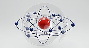 Visual Representation of Atom Structure with Electrons Orbiting Nucleus