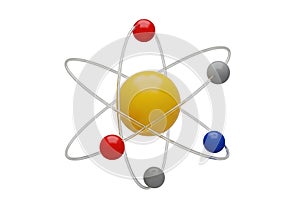 A visual representation of an atomic structure with protons, neutrons, and electrons