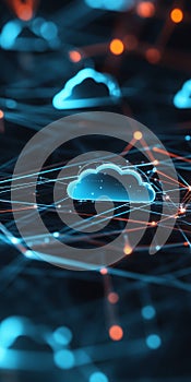 Visual Representation of Cloud Networking in a Digital Ecosystem with Interconnected Nodes