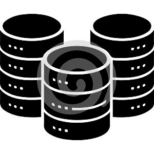 The visual representation of a clustered database or data storage system symbolized by three interconnected hard drives