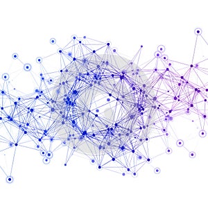 Visual representation of a complex network illustrating connections and interactions among data points