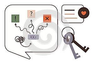 Visual Representation of Decision-Making Process and Problem-Solving with Key to Understanding