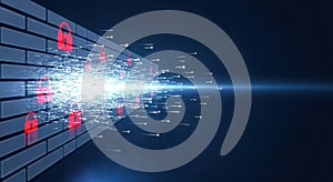 Digital Security Concept with Data Protection Symbols