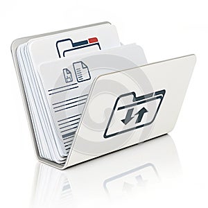 File duplication concept isolated on white background